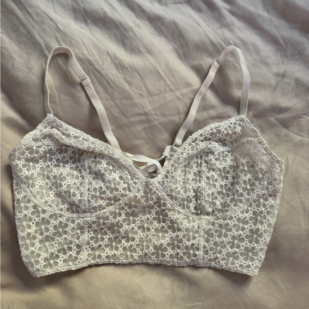 Free People Lace Bralette Corset in White - Small/ Medium